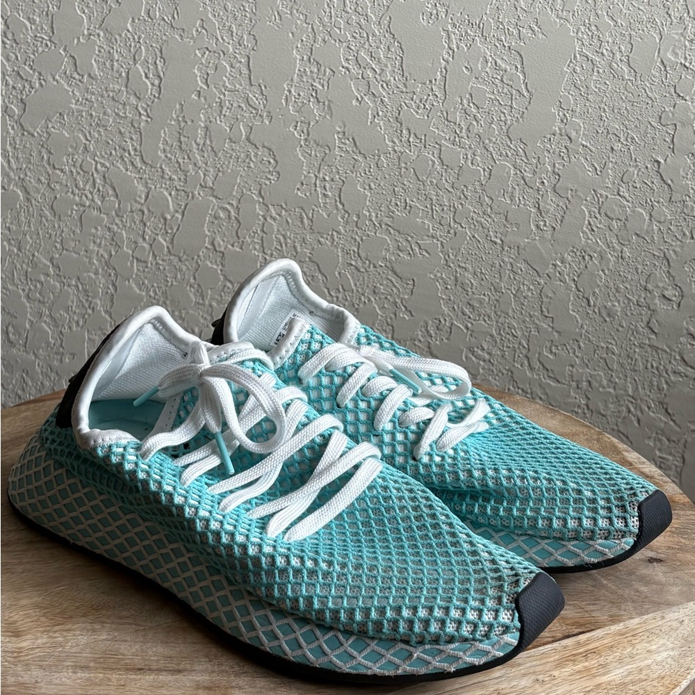adidas Turquoise and White Athletic Shoes